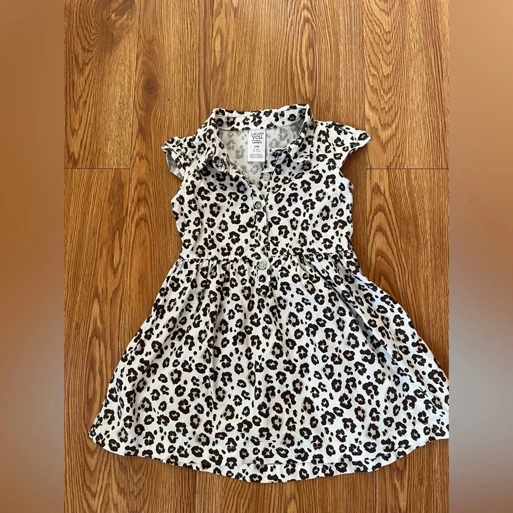 Babygirl brown & white cheetah print dress